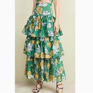 Alexis green tiered skirt. Worn once!
